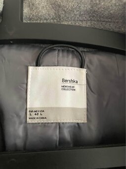 Pánský šedý kabát Bershka (velikost L) – nový - 3