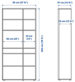 IKEA VIHALS policový díl s 10 policemi 200cm - 3