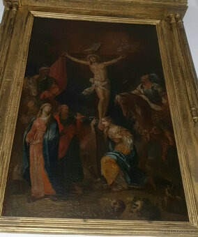 Ukřižování Krista, obraz starého mistra, olejomalba na plátn - 3