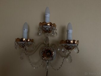 Klasický křišťálový lustr a lampička - 3