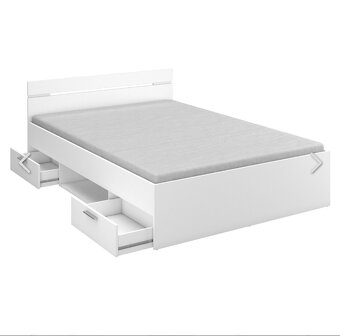 Multifunkční postel 140x200 MICHIGAN perleťově bílá - 3