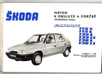 návod k obsluze + serviska z r. 1990 ŠKODA FAVORIT - 3