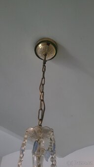 Starožitný Skleněný křišťálový lustr - 3
