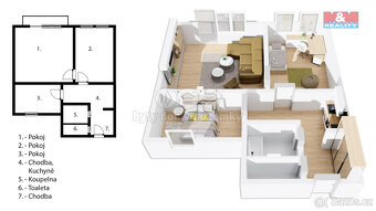 Pronájem bytu 3+kk, 67 m², Praha, ul. Máchova - 3