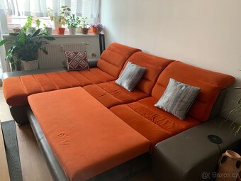 Velká rozkládací sedací souprava do "L" + úložný prostor - 3