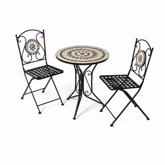 Zahradní set, balkonový set stůl + 2 židle - 3