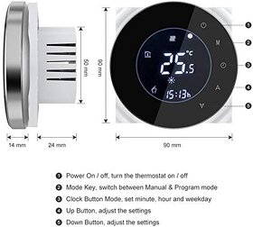 SODIAL Bht-6000-Gclw WIFI Chytrý termostat - 3