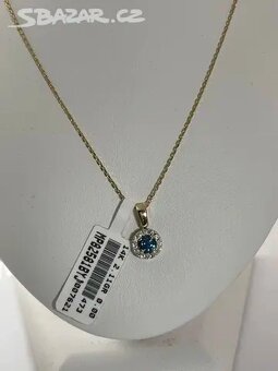 Zlatý řetízek s přívěškem DIAMANT + TOPAZ nové zlato - 3