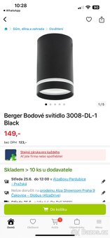 Bodove svitidlo Berger 3008-DL-1-Black - 3