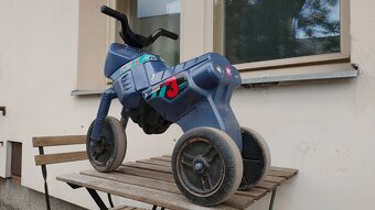 Dětské odrážedlo motorka, modré, plně funkční - 3
