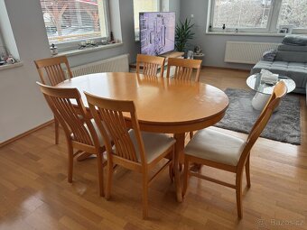Set rozkladaci jidelní stůl a 6 židlí - 3