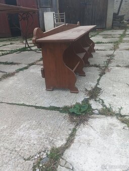 Dřevěná lavice stolek na kvetiny - 3