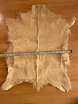 2 ks vyčiněná přírodní dekorační kožešina z kozinky - 3