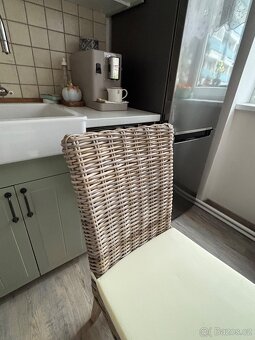 Ratanová italská jídelní židle s podsedákem - 3