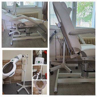 Kosmetické hydraulické lehátko s aretací + Lampa - 3