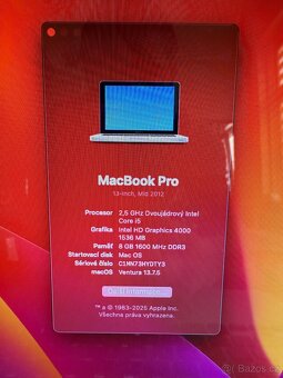 Macbook Pro 13 Mid 2012 i5 - 3