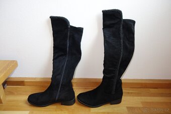 Vysoké dámské zimní semišové kozačky vel.37 - 3