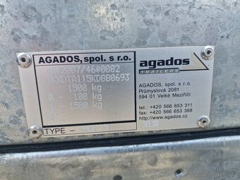 přívěs AGADOS DELTA B1, 1500 kg + Zn/ALU+ stav.oj - 3
