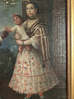 Olejomalba, malba, starý mistr, portrét, 18. století, vzácné - 3