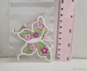 Motýl motýlek vyřezávaný dřevěný závěs dekorace - 3