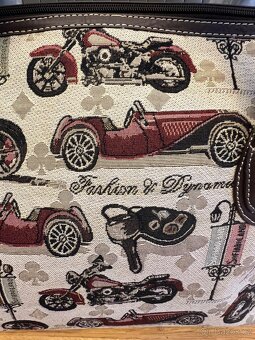 Taška cestovní "overnight bag" textilní motiv auto a moto - 3