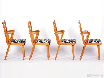 4x kubistické židle JITONA po renovaci. - 3