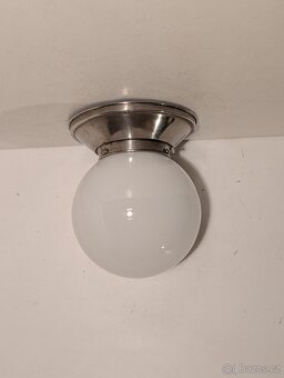 Art-Deco lustr z niklované mosazi, stropnice lampa - 3