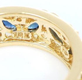 Nádherný 18K prsten s diamanty a safíry - 3,52ct - 3