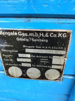 Prodám Rozmetadlo Mengele stojaté válce 3,2 Tun - 3