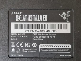 Herní klávesníce Razer Deathstalker RZ03 EN USB - 3