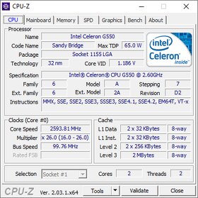 Intel Celeron G550 2,60 GHz (socket 1155) - 3