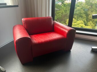 Kožené křeslo Het Anker + taburet - 3