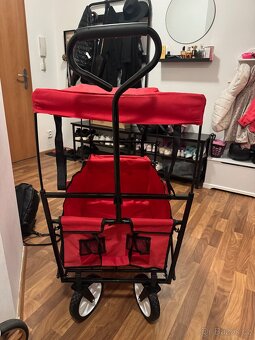Skládací plážový zahradní transportní vozík se stříškou - 3
