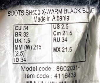 Dětské nepromokavé sněhule QUECHUA na suchý zip - 3