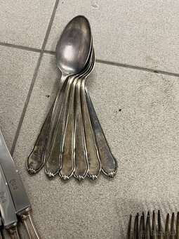 Starožitné stříbrné příbory set pro 6 osob - 3