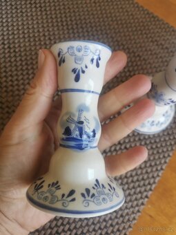 2 ručně malované porcelánové svícny - 3