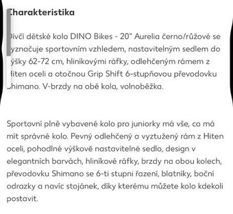 Dino bikes 20" Aurelia juniorské kolo zánovní - 3