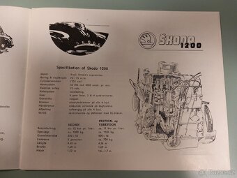 Škoda 1200 - dobový prospekt ve švédštině - 3