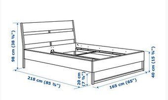 IKEA postel 140×200 + rošt + matrace - 3