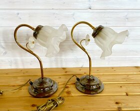 Staré mosazné párové stolní lampy - 3