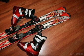 lyže Nordica 110 cm , lyžiarky Salomon T3 - 3