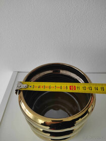 Keramický obal na květináč zlatý - 3