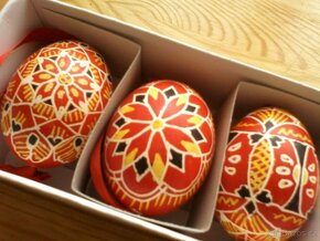 5x ručně batikované vejce, tradiční český výrobek Velikonoce - 3