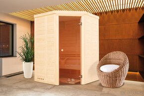Interiérová panelová sauna s rohovými dveřmi - 3