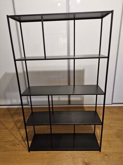 Černá kovová knihovna 152x90x30 cm - 3