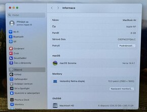 MacBook Air M1 13” 2020 /8GB RAM/Apple M1/256GB SSD/ Záruka - 3