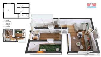 Pronájem bytu 1+1, 47 m², Slaný, ul. Komenského náměstí - 3