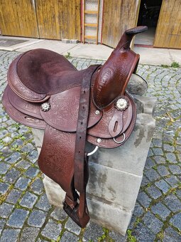 Westernové kožené sedlo - 3