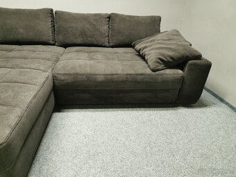 Hnědá rozkládací rohová sedačka ARISA DE LUXE - 3