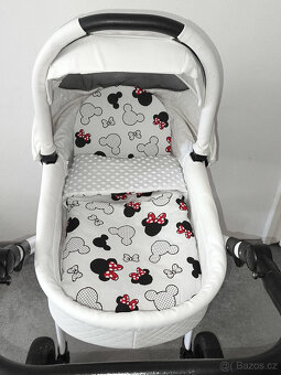 Nová souprava do kočárku Mickey hlavičky, červené mašle - 3